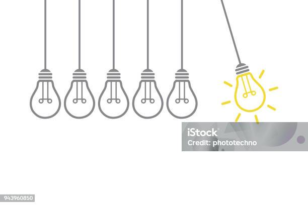 New Creative Idea Concept Stock Illustration - Download Image Now - Inspiration, Ideas, Light Bulb