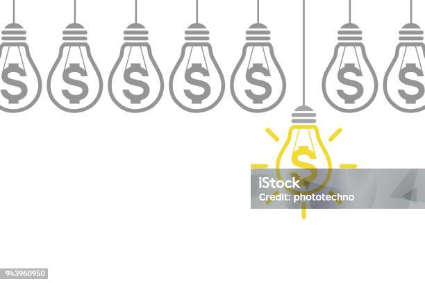 New Finance Idea Concept Stock Illustration - Download Image Now - Finance, Icon Symbol, Light Bulb