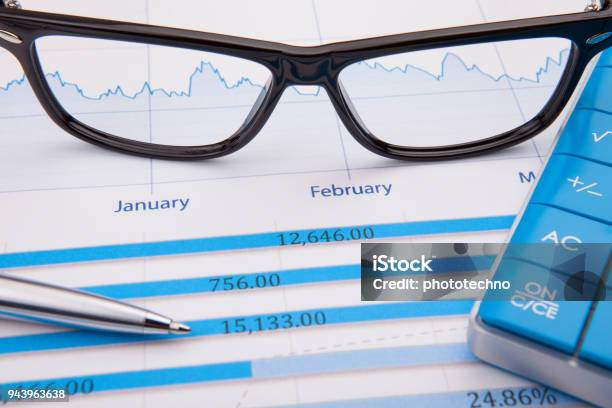 Calculator Pen And Business Balance Stock Photo - Download Image Now - Finance, Service, Analyzing