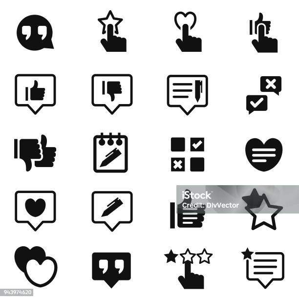 Customer Reviews Icon Set Stock Illustration - Download Image Now - Questionnaire, Surveyor, Rating