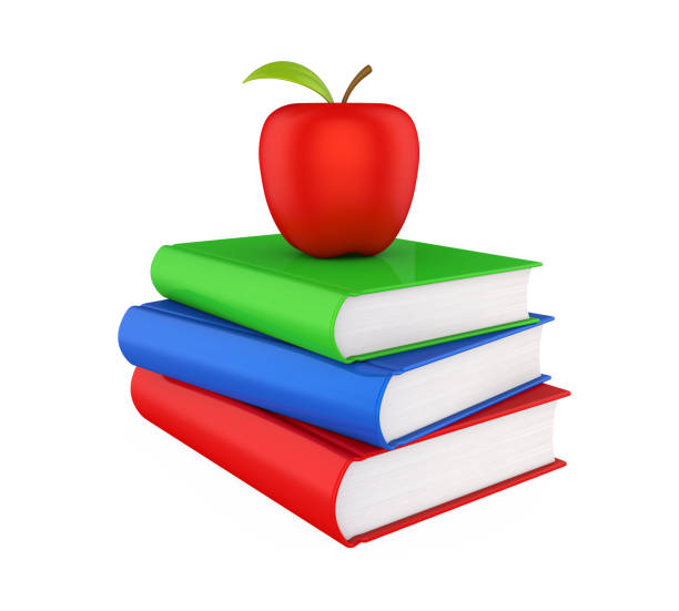 istock Books and Apple Isolated. Back to School Concept 943975256