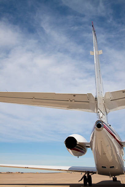 istock Tail View of a Private Jet Airplane XL 94398003