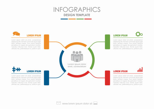 Infographic template. Vector illustration. Can be used for workflow layout, diagram, business step options, banner. Infographic template. Vector illustration. Can be used for workflow layout, diagram, business step options, banner, web design. four objects stock illustrations