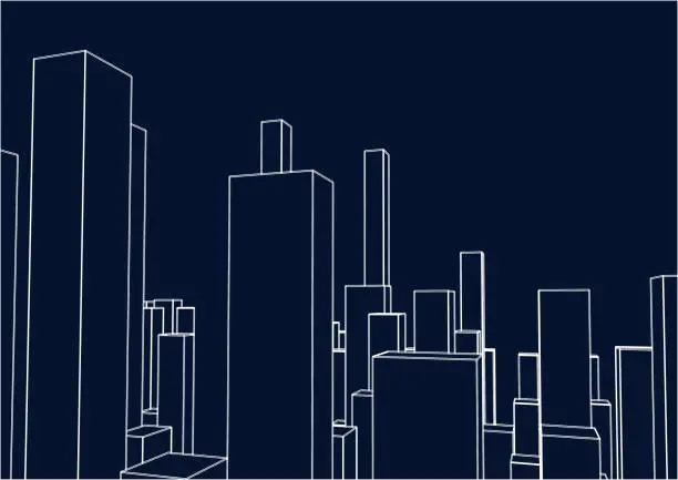 Vector illustration of Line style city pattern