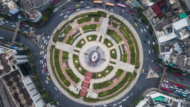 Aerial View, City, Circle, Road, Public Park