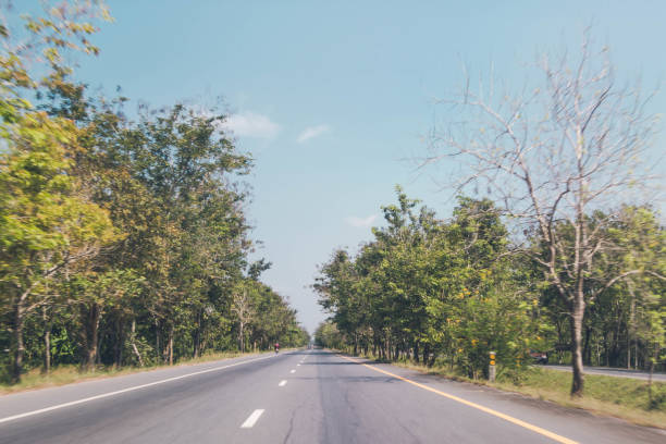 istock blurred of road with green tree 943996802