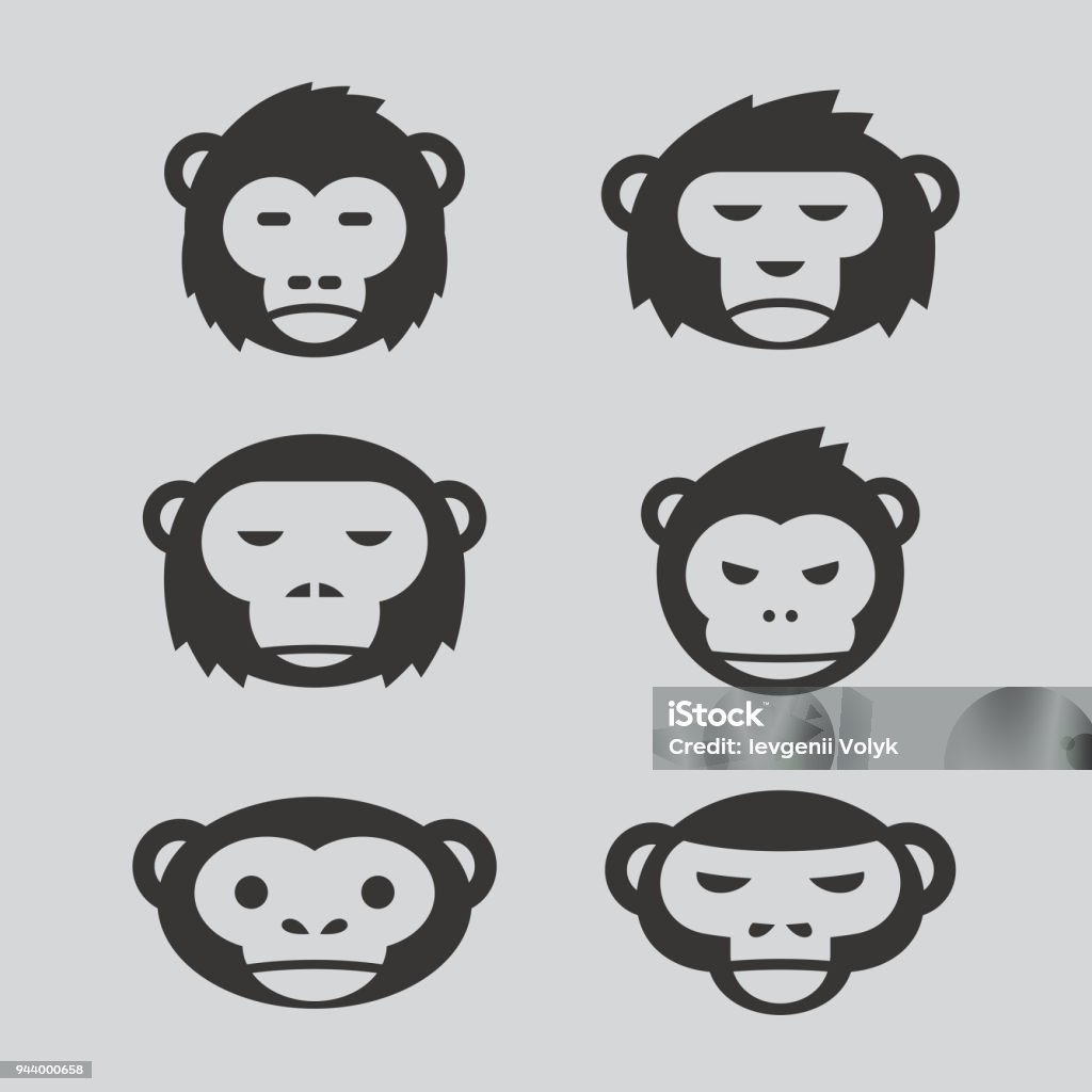 ensemble de conception de singe - clipart vectoriel de Grand singe libre de droits