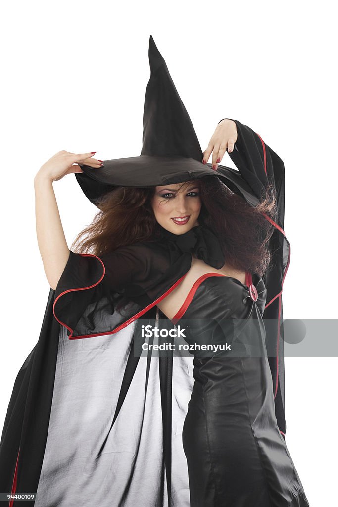 Schöne junge Hexe für Halloween - Lizenzfrei Attraktive Frau Stock-Foto