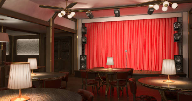 istock Interior of the restaurant with a stage 944001480