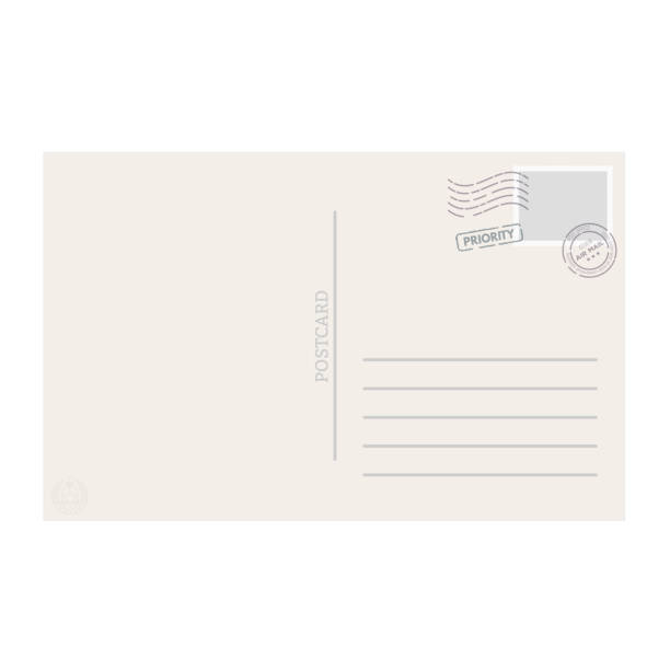 ilustrações de stock, clip art, desenhos animados e ícones de postcard template vector - envelope invitation greeting card blank