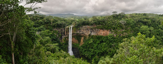 A panoramic image of the Alexandra Falls in the Black River Gorges Nature Park Albion Mauritius