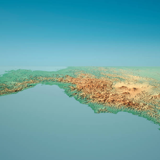 istock North Korea 3D Render Topographic Landscape View From East 944016152
