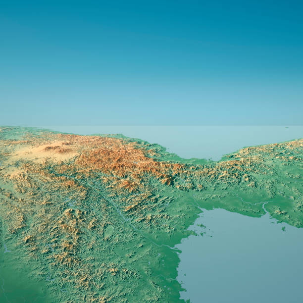 istock North Korea 3D Render Topographic Landscape View From West 944019382