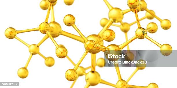 Molecular Structure Stock Photo - Download Image Now - Molecule, Gold - Metal, Gold Colored