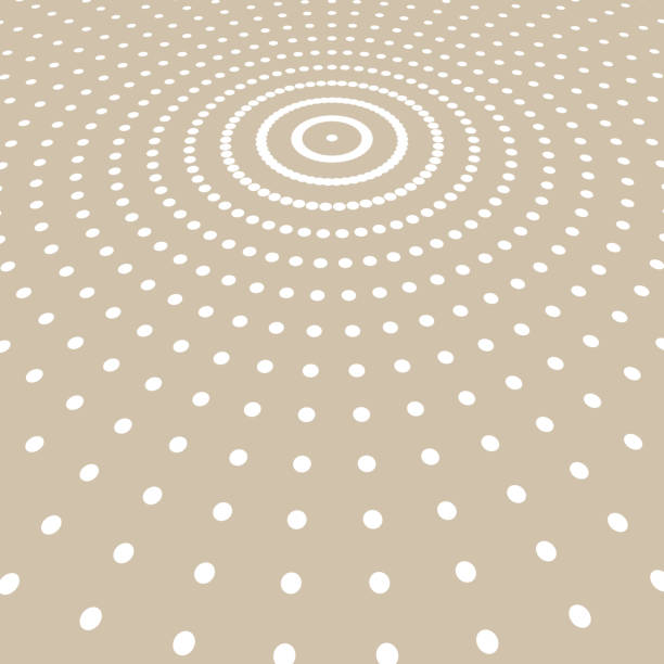 Abstract white color dots pattern halftone radius on light brown background. Abstract white color dots pattern halftone radius on light brown background. Vector illustration radius circle stock illustrations