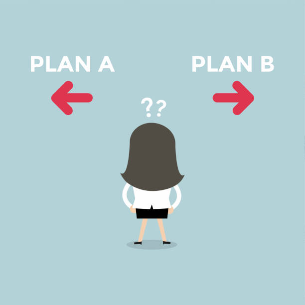 istock Businesswoman confused about two choices Plan A and Plan B. 944025586