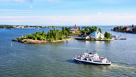 Valkosaari island near Helsinki in Finland. Composite photo