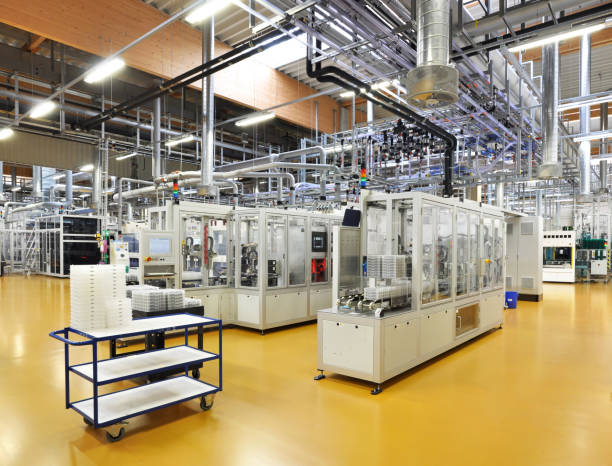 high Tech Industrie - Production of solar cells - Production rooms and machines high Tech Industrie - Production of solar cells - Production rooms and machines industrie stock pictures, royalty-free photos & images