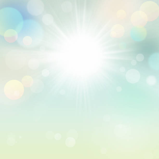 abstrakcyjna zieleń bokeh wiosenne letnie tło słońca - fantasy sunbeam backgrounds summer stock illustrations