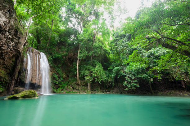istock Deep forest waterfall at Erawan waterfall National Park Kanchanaburi Thailand 944027652