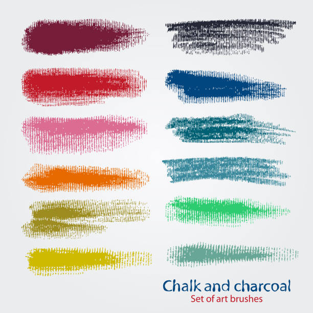 istock Stock vector. Corrugated textures of chalk and coal. Dynamic brush strokes in a decorative frame. Wide artistic brush. Pastel color palette. Template for registration of stickers, banners, posters. 944028240