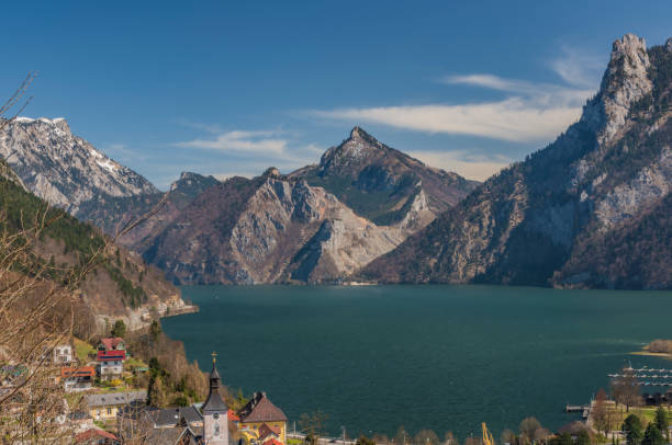 istock Ebensee sea and town in big Alps 944030954