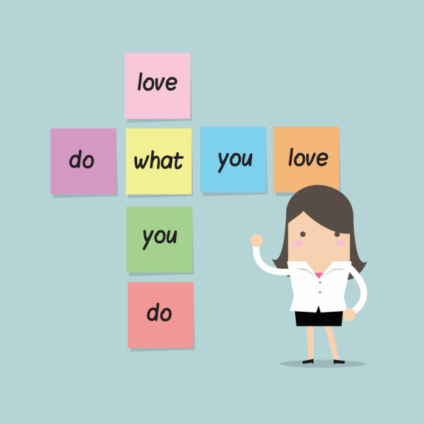 istock Businesswoman with do what you love sticky note. 944031116