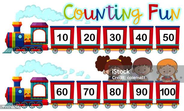 Counting Numbers On The Train Stock Illustration - Download Image Now -  Train - Vehicle, Number, Abstract - iStock