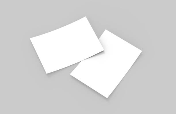 briefkaart / uitnodiging / a6 flyer mock-up-3d illustratie - horizontaal fotos stockfoto's en -beelden