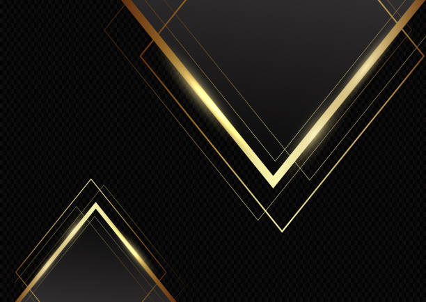Abstract background with gold triangles on carbon fibre texture Abstract background with metallic gold triangles on carbon fibre texture carbon fibre background stock illustrations