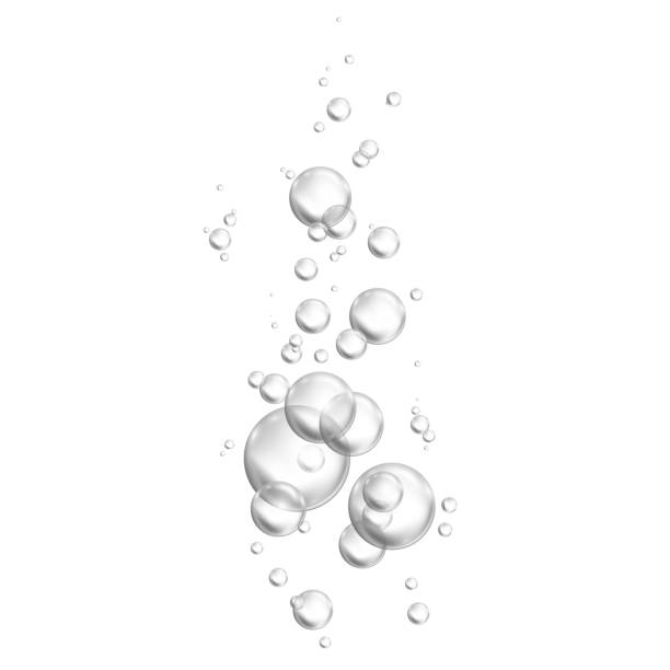 abstrakcyjne bąbelki. białe tło z bąbelkami. ilustracja wektorowa wyizolowana na białym - water bubbles stock illustrations