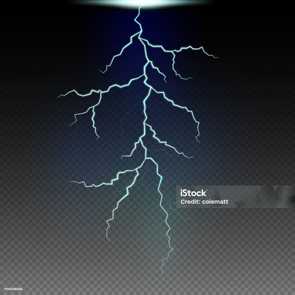 Lightning Rays Pattern Lightning Pattern In The Black Sky Stock Illustration - Download Image ...