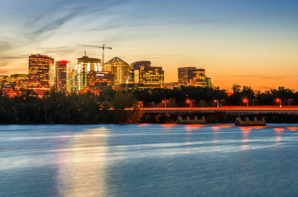 istock Office Buildings in Rosslyn, VA, at Twilight 944054444