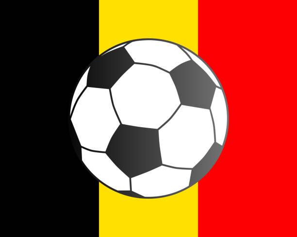 istock Flag of Belgium and soccer ball 944060990