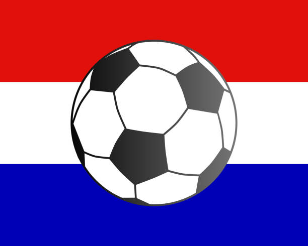 istock Flag of the Netherlands and soccer ball 944063650