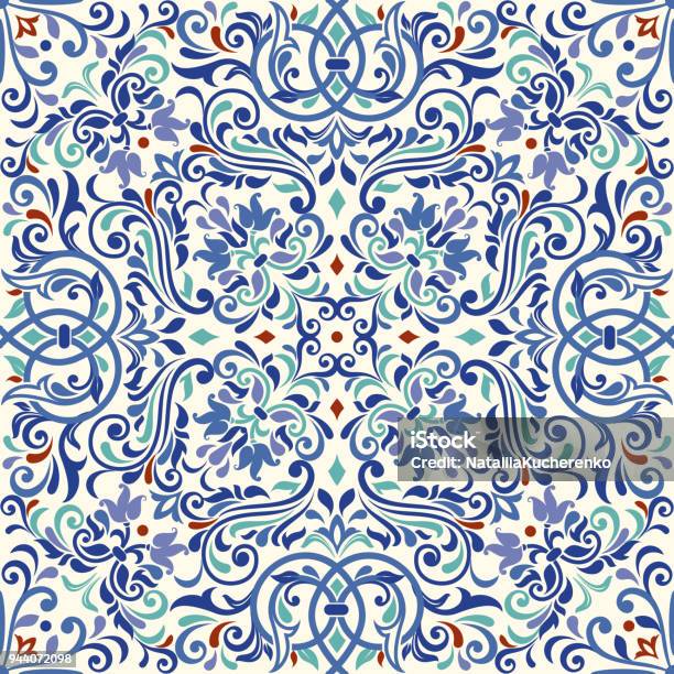 Ornamentales Muster Vektor Nahtlose Stock Vektor Art und mehr Bilder von Muster - Muster, Kachel, Fliesenboden