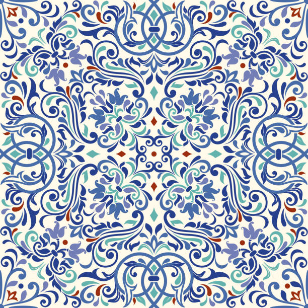 Ornamental pattern vector seamless Ornamental pattern vector seamless tile patterns stock illustrations