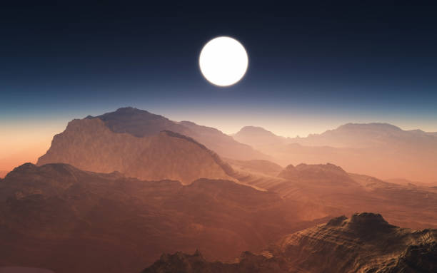 istock 3D mountain landscape aganist a sunset sky 944073326