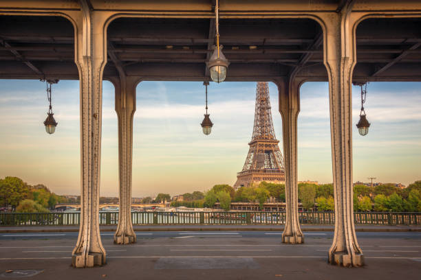 istock Bir Hakeim bridge, Eiffel tower in the background, Paris France 944076790