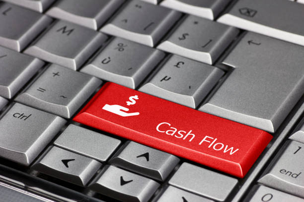 Computer key - cash flow with dollar sign stock photo