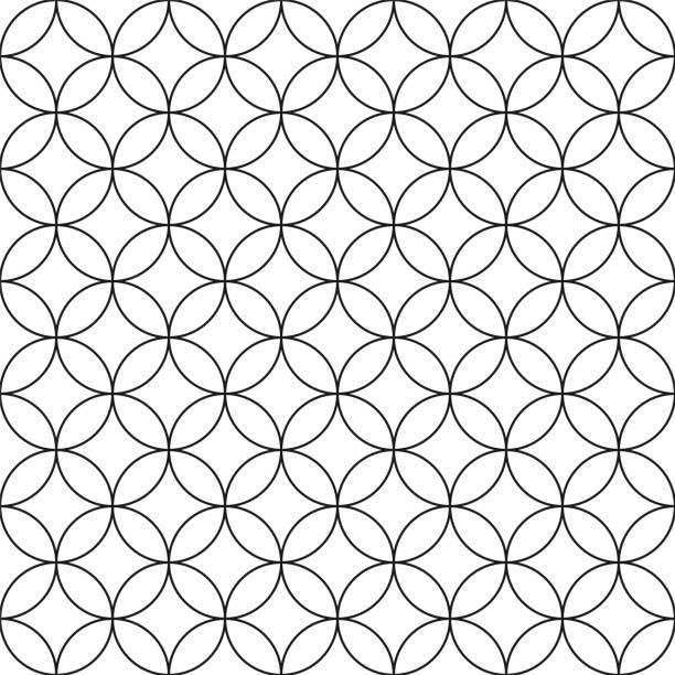 원활한 벡터 패턴-간단한 장식 배경 서클 - tile wallpaper illustrations stock illustrations