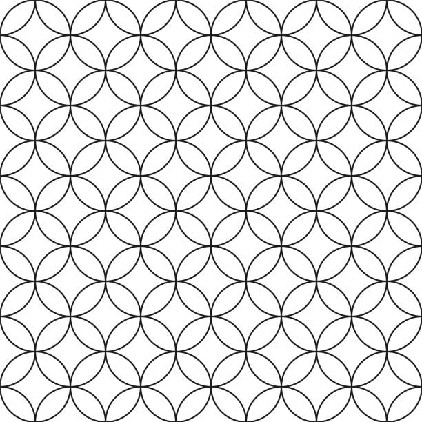 вектор бесшовные круги узор - простой декоративный фон - repeating tile illustrations stock illustrations