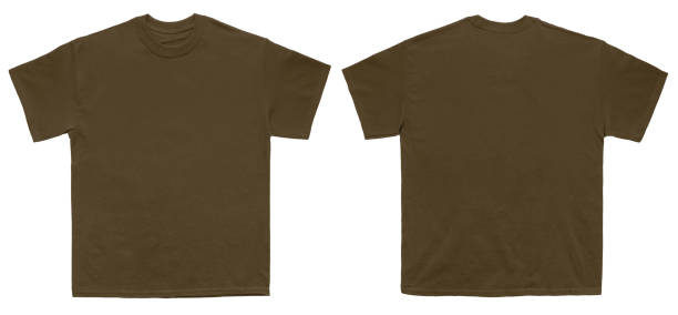 istock Blank T Shirt color chest nut template front and back view 944092926