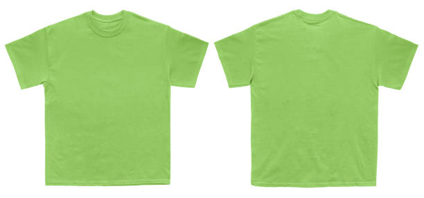 istock Blank T Shirt color lime template front and back view 944092940