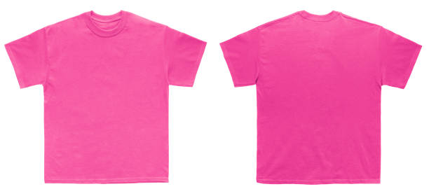 istock Blank T Shirt color azalea template front and back view 944092942