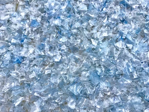 istock Bottle flake,PET bottle flake,Plastic bottle crushed,Small pieces of cut blue plastic bottles 944097938