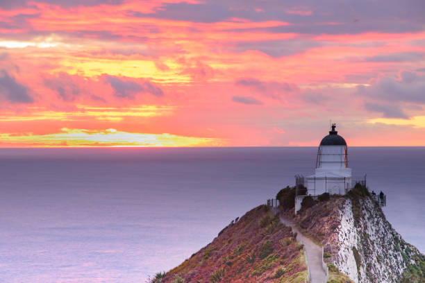 istock Lighthouse sunrise at Nugget Point,Tokata Wall 3 944103432