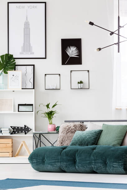 istock Posters in cozy bedroom interior 944111324
