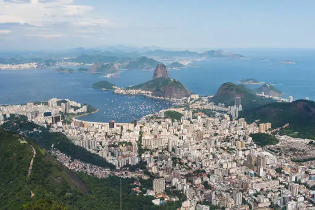 Aerial view of Rio de Janeiro as viewed from Corcovado