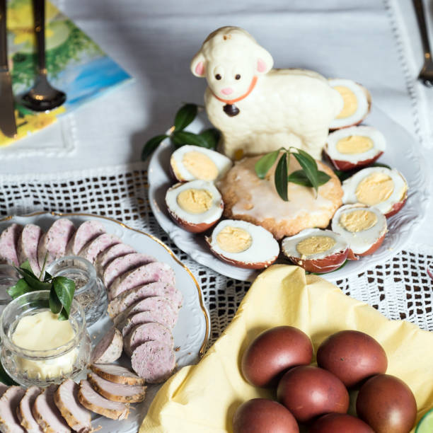 easter traditional polish dishes. Easter table setting decoration